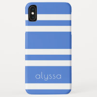Your Name French Blue and White Double Stripes
