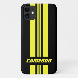 Your Name Fully Custom Colors Racing Stripes 1 iPhone 11 Case