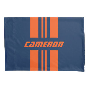 Your Name Fully Custom Colors Racing Stripes 1 Pillowcase