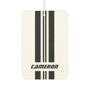Your Name Fully Custom Colours Racing Stripes 1 Car Air Freshener