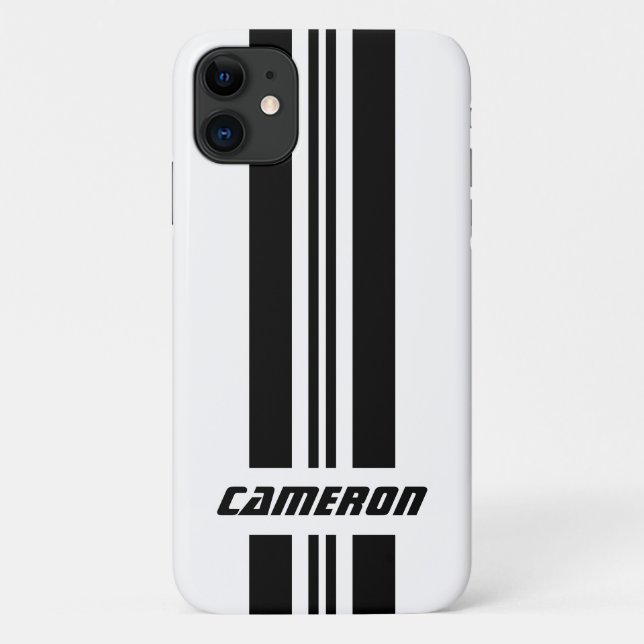 Your Name Fully Custom Colours Racing Stripes 1 Case-Mate iPhone Case (Back)