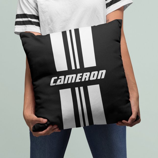 Your Name Fully Custom Colours Racing Stripes 1 Cushion (Creator Uploaded)