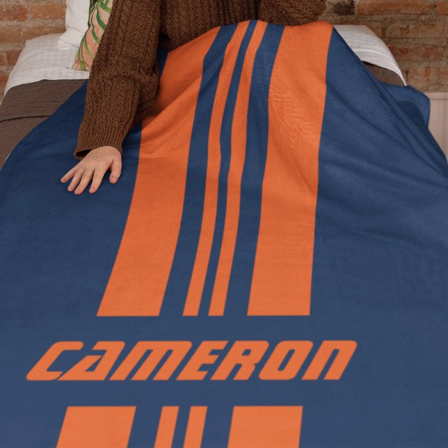 Your Name Fully Custom Colours Racing Stripes 1 Fleece Blanket (Creator Uploaded)