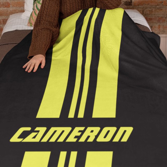 Your Name Fully Custom Colours Racing Stripes 1 Fleece Blanket (Creator Uploaded)