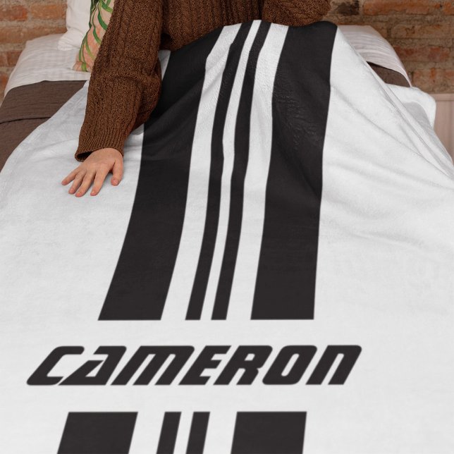 Your Name Fully Custom Colours Racing Stripes 1 Fleece Blanket (Creator Uploaded)