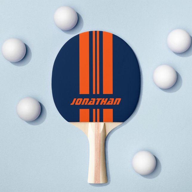 Your Name Fully Custom Colours Racing Stripes 1 Ping Pong Paddle (Creator Uploaded)
