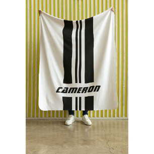 Your Name Fully Custom Colours Racing Stripes 1 Sherpa Blanket