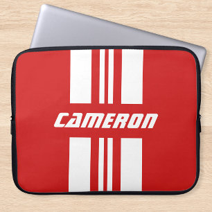 Your Name Fully Custom Colours Racing Stripes Laptop Sleeve