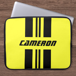 Your Name Fully Custom Colours Racing Stripes Laptop Sleeve