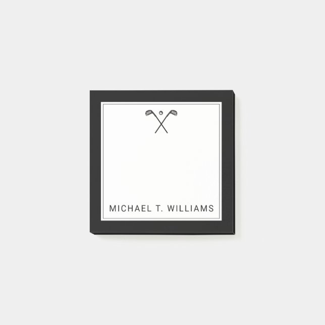 Your Name | Golf Clubs Post-it Notes (Front)