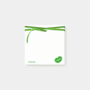 Your Name   Green Irish Kiss Lipstick Blot Graphic Post-it Notes