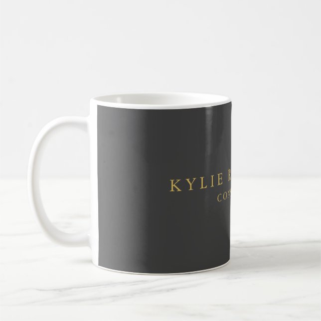 Your Name Grey Gold Colours Professional Modern Coffee Mug (Left)