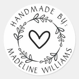 Your Name   Handmade By Classic Round Sticker