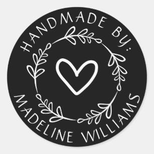 Your Name   Handmade By Classic Round Sticker