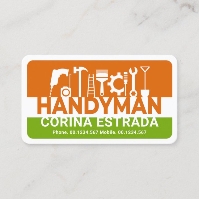 Your Name Handyman Signage Building Business Card (Front)