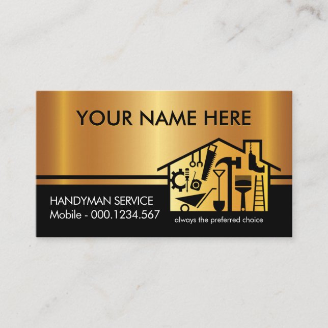 Your Name Handyman Storeroom Tools Business Card (Front)