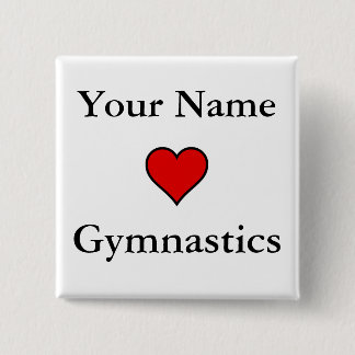 (Your Name) Hearts Gymnastics 15 Cm Square Badge