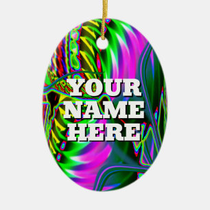 YOUR NAME HERE ( change the words ) Ceramic Tree Decoration