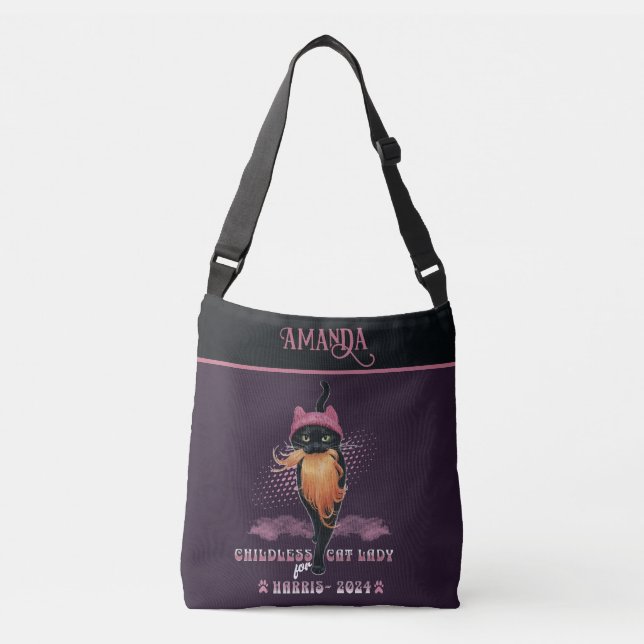 Your Name Here -Childless Cat Lady Harris Tote Bag (Front)