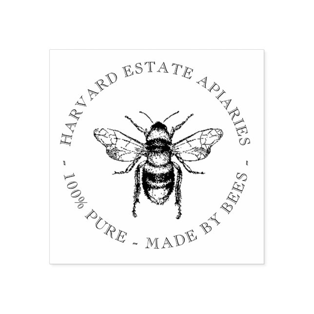 Your Name Here Custom Apiaries Thin Bee Stamp (Imprint)