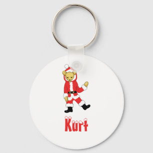 Your Name Here! Custom Letter K Teddy Bear Santas Key Ring