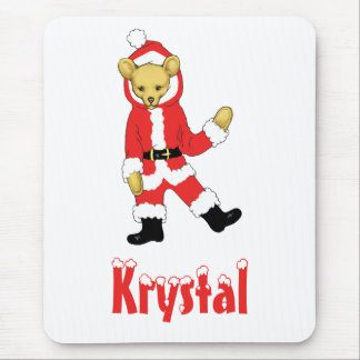 Your Name Here! Custom Letter K Teddy Bear Santas Mouse Mat