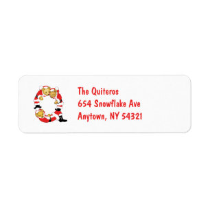 Your Name Here! Custom Letter Q Teddy Bear Santas