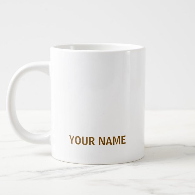 Your Name Here Customized Simple Stylish Coffee  Large Coffee Mug (Left)
