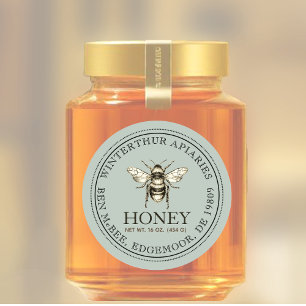 Your Name Here Editable Honey Jar Bee Label