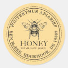 Your Name Here Editable White Honey Jar Bee Label
