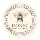 Your Name Here Editable White Honey Jar Bee Label