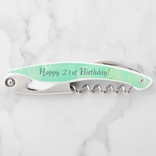 Your Name Here Happy 21st Birthday Corkscrew (Front)