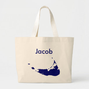 Your Name Here Nantucket Blue Large Tote Bag