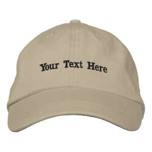 Your Name Here Printed Khaki Colour Causal Outfit Embroidered Hat