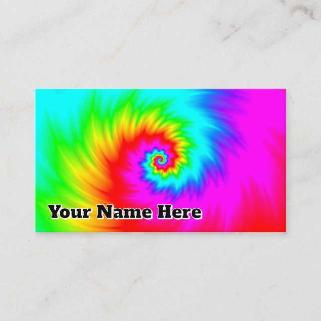 Your Name Here Shredded Rainbow Spiral Business Card (Front)