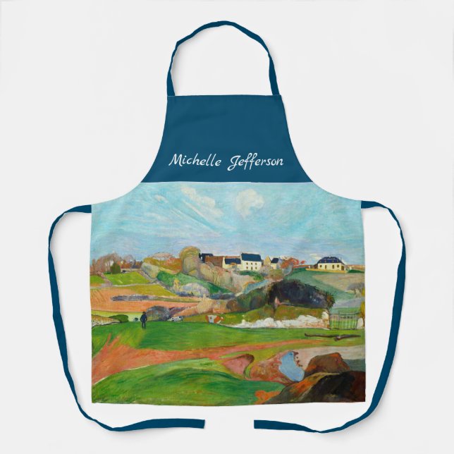 Your Name Impressionist Pastoral Painting Gauguin Apron (Front)
