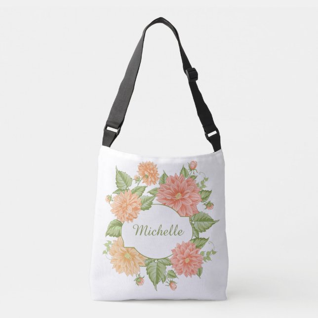 Your Name in a Flower Frame custom bags (Front)