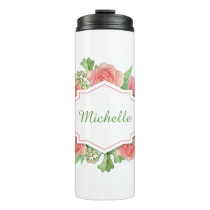 Your Name in a Flower Frame custom tumbler