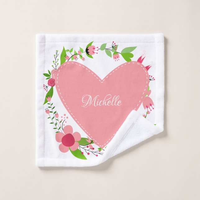 Your Name in a Heart wash cloth (Wash Cloth)