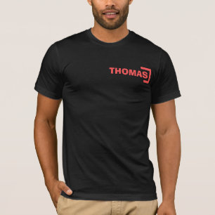 Your name in a red bracket, minimalist logo T-Shirt