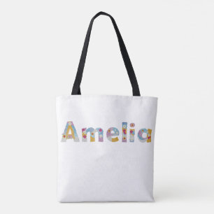 Your name in artsy floral letters / Amelia Tote Bag