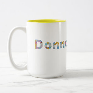 Your name in artsy floral letters / Donna Two-Tone Coffee Mug