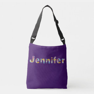 Your name in artsy floral letters / Jennifer Crossbody Bag