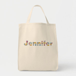 Your name in artsy floral letters / Jennifer Tote Bag