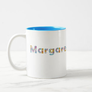 Your name in artsy floral letters / Margaret Two-Tone Coffee Mug