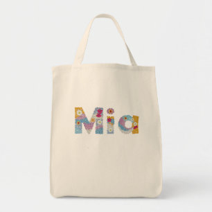 Your name in artsy floral letters / Mia Tote Bag