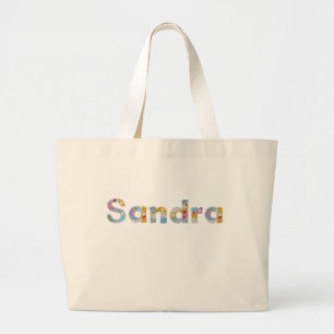 Your name in artsy floral letters / Sandra Large Tote Bag