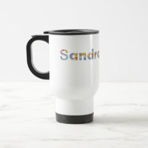 Your name in artsy floral letters / Sandra Travel Mug