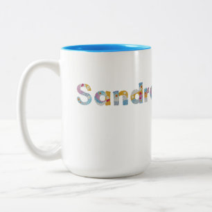 Your name in artsy floral letters / Sandra Two-Ton Two-Tone Coffee Mug