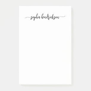 Your Name in Modern Script Black and White Post-it Notes